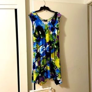 Multi-color watercolor dress